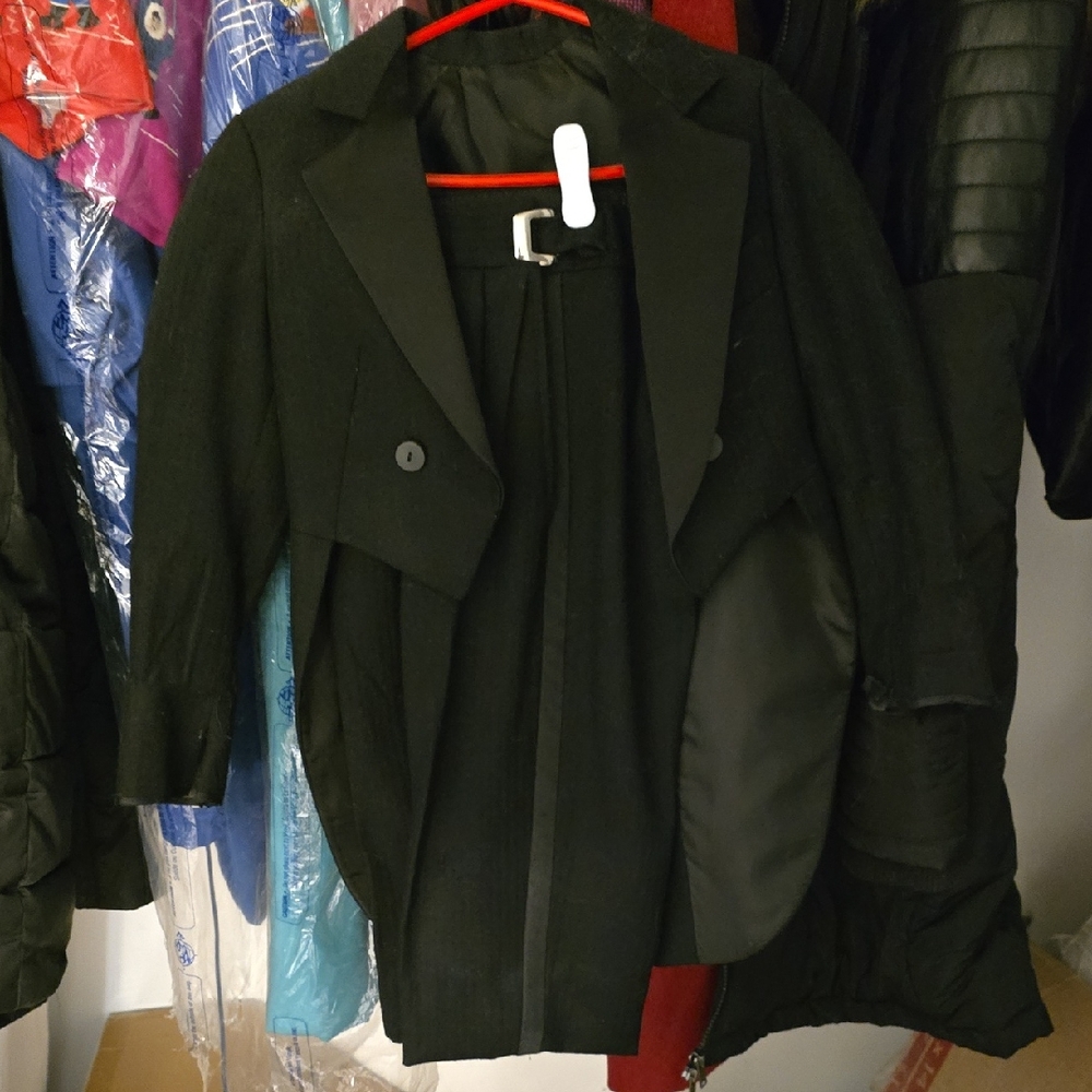 Black Tuxedo Coat With Tails And Matching Pants, Size 2